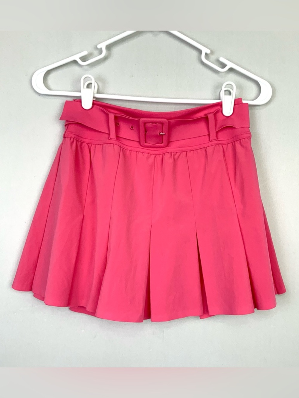 Aerie OFFLINE Sz XS Pink Pleated Belted Tennis Mini Skirt Skort Shorts Real Good